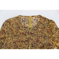 Dolce & Gabbana Sicilian Mosaic Print Silk Blouse