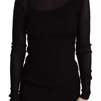 Dolce & Gabbana Black Turtleneck Form Fitting Pullover Sweater