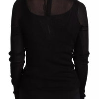 Dolce & Gabbana Black Turtleneck Form Fitting Pullover Sweater