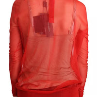 Dolce & Gabbana Orange Semi Transparent Blouse Sweater