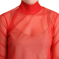 Dolce & Gabbana Orange Semi Transparent Blouse Sweater