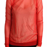 Dolce & Gabbana Orange Semi Transparent Blouse Sweater