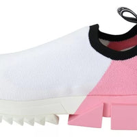 Dolce & Gabbana Pink White Logo Sorrento Sneakers Shoes