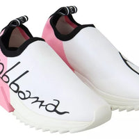 Dolce & Gabbana Pink White Logo Sorrento Sneakers Shoes