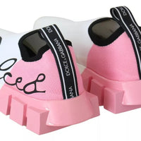 Dolce & Gabbana Pink White Logo Sorrento Sneakers Shoes