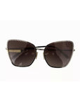 Dolce & Gabbana DG2212 Black Silver Oval Metal Frame Lace Logo Sunglasses