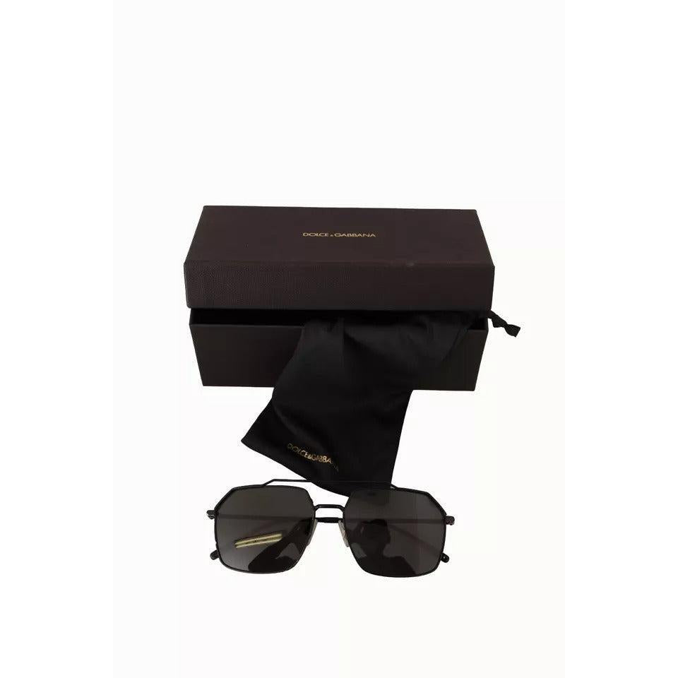 Dolce &amp; Gabbana DG2250 Black Metal Full Rim Square Eyewear Sunglasses