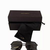 Dolce & Gabbana DG2250 Black Metal Full Rim Square Eyewear Sunglasses