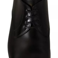 Dolce & Gabbana Black Leather Lace Up Mens Formal Derby Shoes