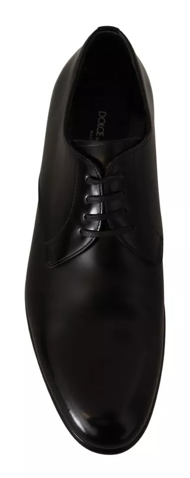 Dolce & Gabbana Black Leather Lace Up Mens Formal Derby Shoes