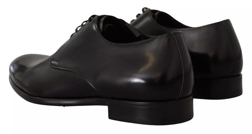 Dolce & Gabbana Black Leather Lace Up Mens Formal Derby Shoes