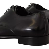 Dolce & Gabbana Black Leather Lace Up Mens Formal Derby Shoes