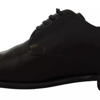 Dolce & Gabbana Black Leather Lace Up Mens Formal Derby Shoes