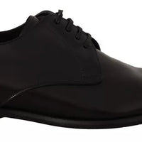 Dolce & Gabbana Black Leather Lace Up Mens Formal Derby Shoes