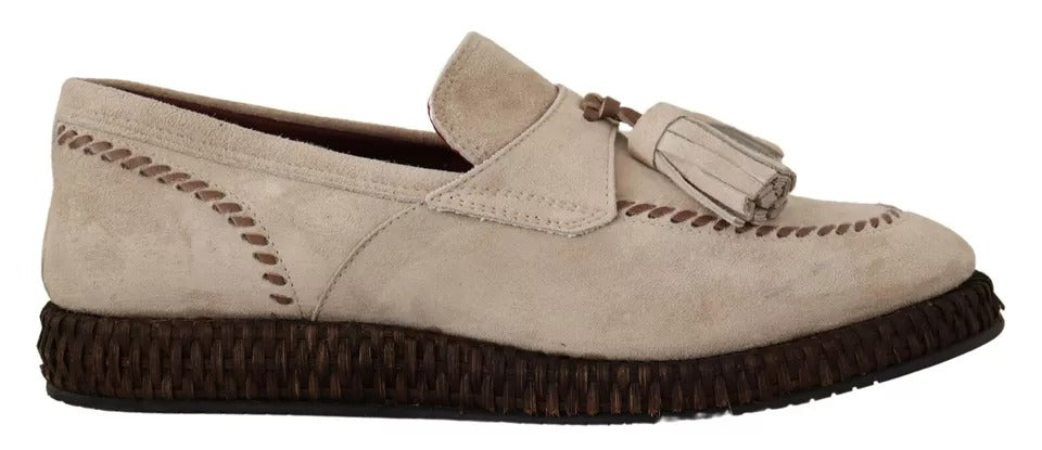 Dolce & Gabbana Beige Moccasins Slip On Leather Men Shoes