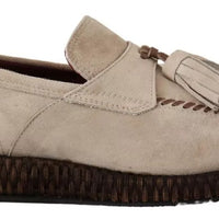 Dolce & Gabbana Beige Moccasins Slip On Leather Men Shoes