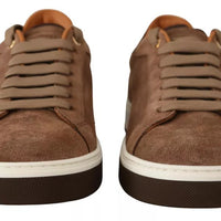 Dolce & Gabbana Brown Suede Logo Low Top Sneakers Men Shoes