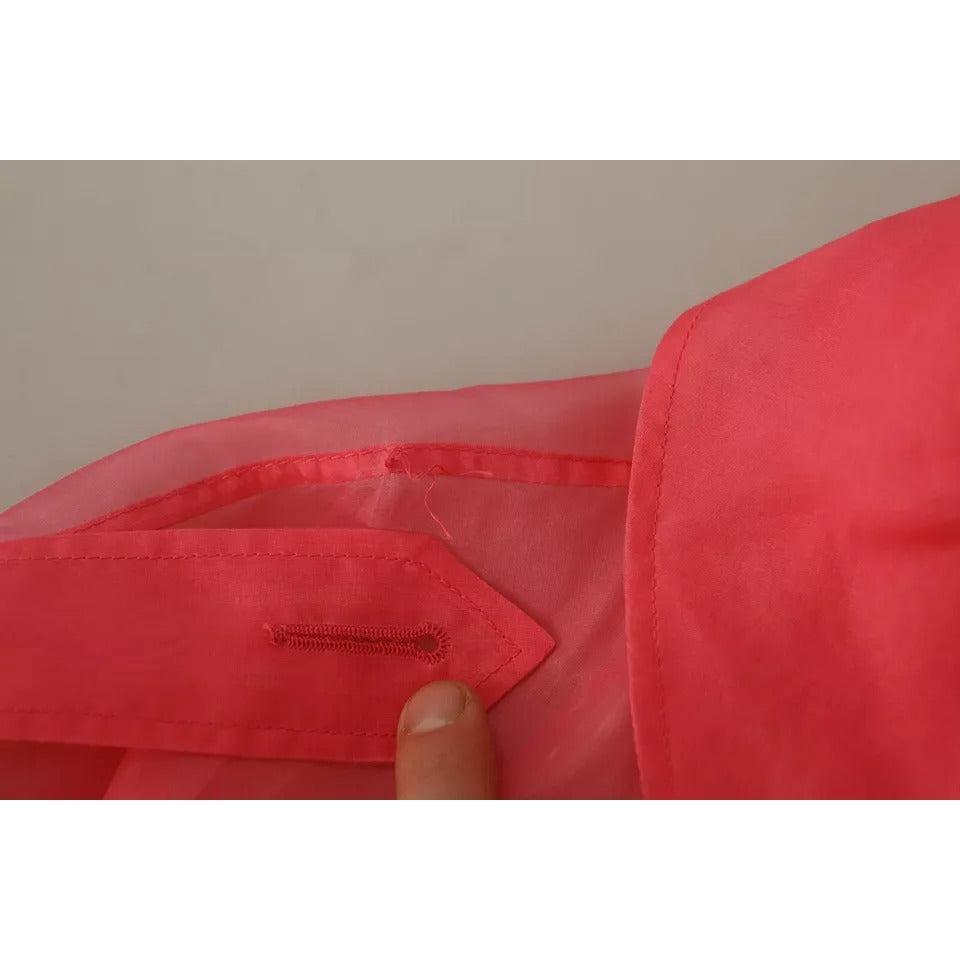 Dolce &amp; Gabbana Pink Silk Organza Belted Coat Jacket