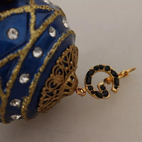 Dolce & Gabbana Gold Brass Blue Christmas Ball Crystal Hook Jewelry Earrings