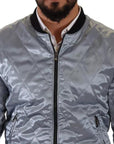 Dolce & Gabbana Light Blue Bomber Coat Men Jacket