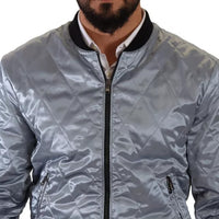 Dolce & Gabbana Light Blue Bomber Coat Men Jacket