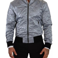 Dolce & Gabbana Light Blue Bomber Coat Men Jacket