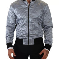 Dolce & Gabbana Light Blue Bomber Coat Men Jacket