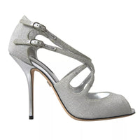 Dolce & Gabbana Silver Shimmers Sandals Heel Pumps Shoes