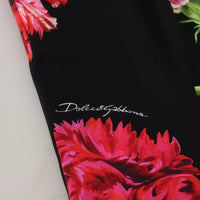 Dolce & Gabbana Black Floral Sleeveless Tank Top Silk Blouse