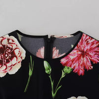 Dolce & Gabbana Black Floral Sleeveless Tank Top Silk Blouse