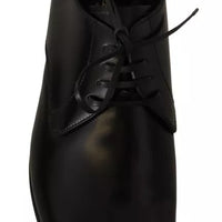 Dolce & Gabbana Black Leather Lace Up Mens Formal Derby Shoes