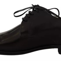 Dolce & Gabbana Black Leather Lace Up Mens Formal Derby Shoes