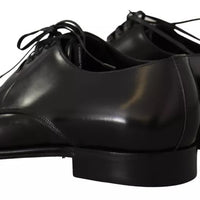 Dolce & Gabbana Black Leather Lace Up Mens Formal Derby Shoes