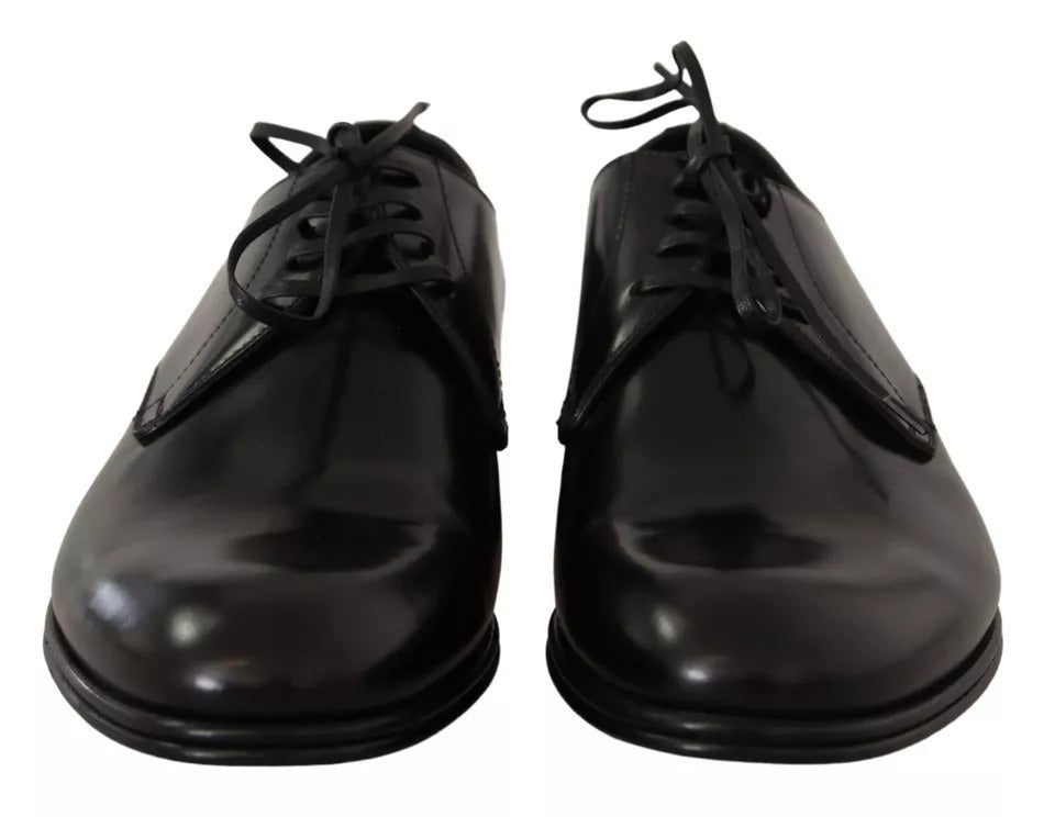 Dolce & Gabbana Black Leather Lace Up Mens Formal Derby Shoes