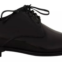 Dolce & Gabbana Black Leather Lace Up Mens Formal Derby Shoes