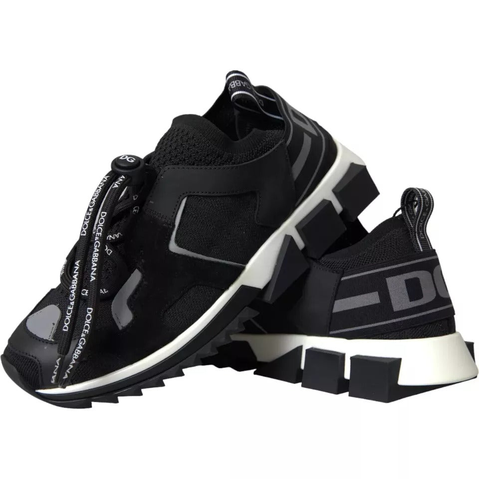 Dolce &amp; Gabbana Black White Logo Sorrento Mens Sneakers Shoes