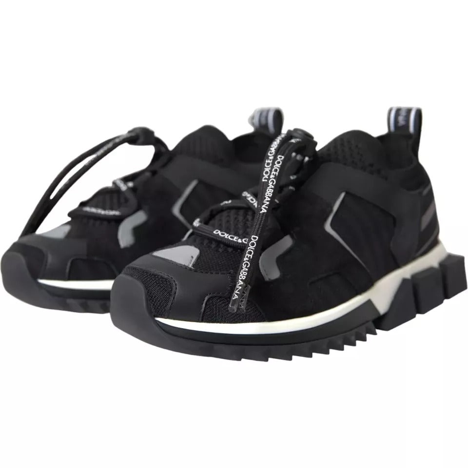 Dolce &amp; Gabbana Black White Logo Sorrento Mens Sneakers Shoes