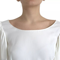 Dolce & Gabbana White Viscose Round Neck Short Sleeves Top