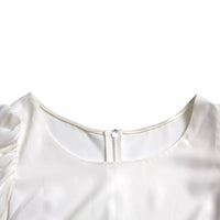 Dolce & Gabbana White Viscose Round Neck Short Sleeves Top