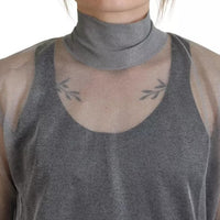 Dolce & Gabbana Gray See Through Turtleneck Pullover Sweater