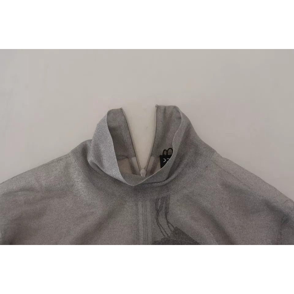 Dolce &amp; Gabbana Gray See Through Turtleneck Pullover Sweater