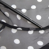 Dolce & Gabbana Black White Polka Dot Silk Ascot Collar Top