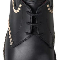 Dolce & Gabbana Black Leather Beige Derby Dress Shoes