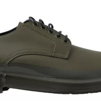 Dolce & Gabbana Green Leather Rubber Sole Dress Shoes