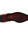Dolce & Gabbana Black Lace Up Jewelled Formal Flats Shoes