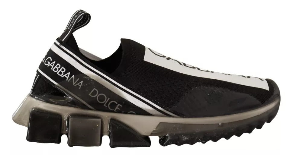 Dolce & Gabbana Black White Slip On Sneakers Sorrento Shoes