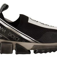 Dolce & Gabbana Black White Slip On Sneakers Sorrento Shoes