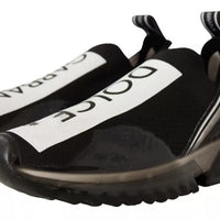 Dolce & Gabbana Black White Slip On Sneakers Sorrento Shoes