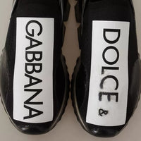 Dolce & Gabbana Black White Slip On Sneakers Sorrento Shoes