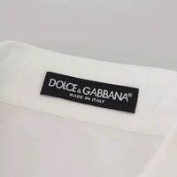 Dolce & Gabbana White Cotton Button Front Short Sleeve Shirt